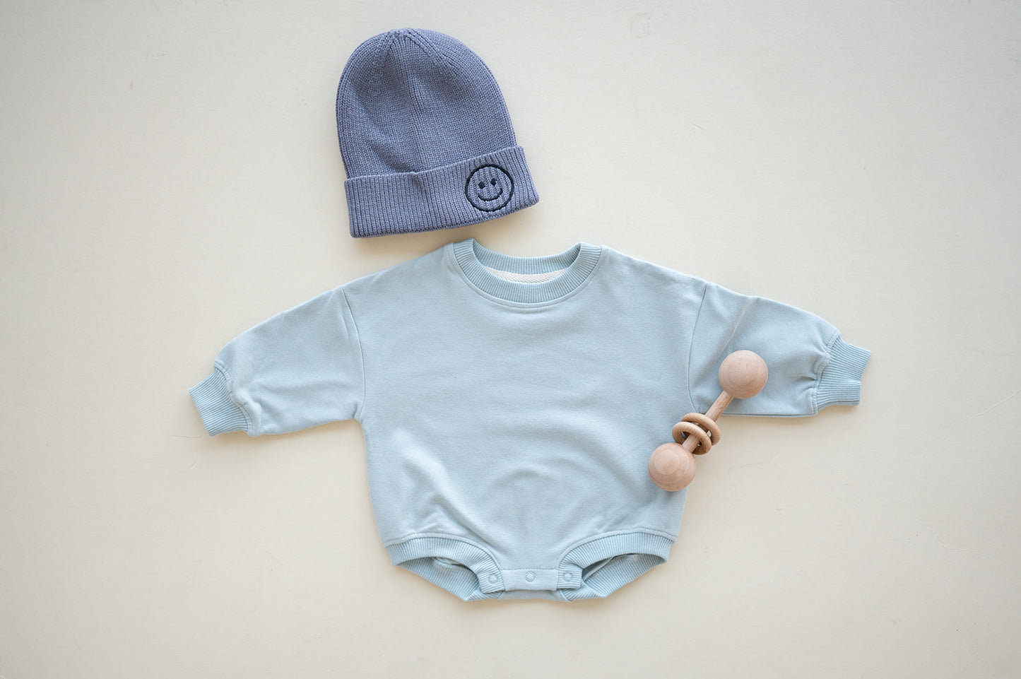 Oversized Cozy Romper - Mint Blue