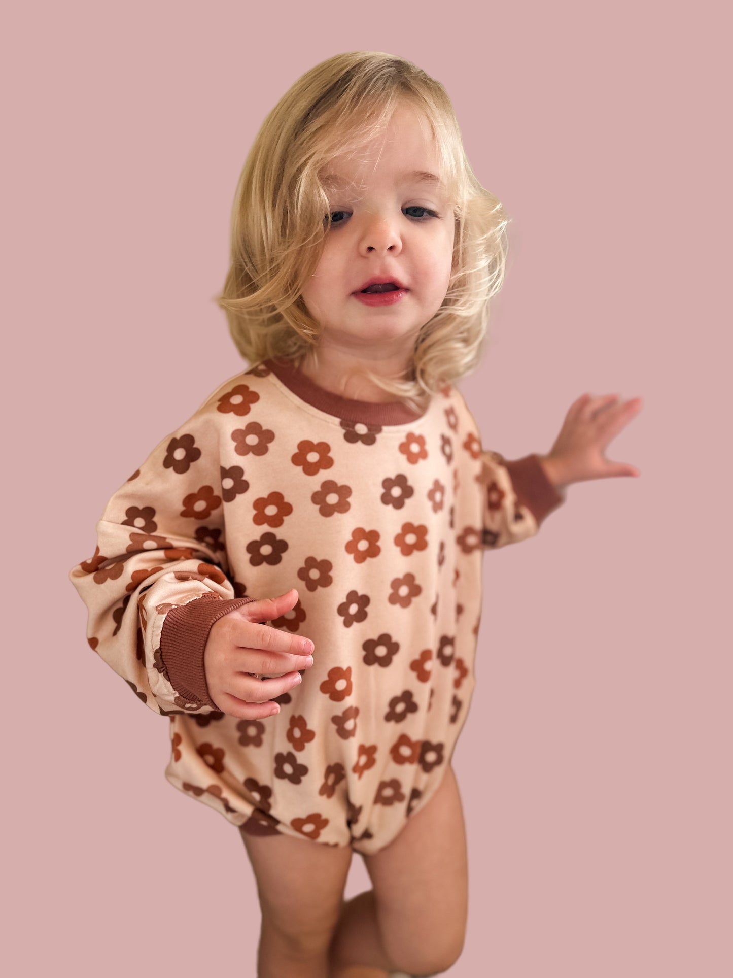Oversized Cozy Romper - Spiced Daisy