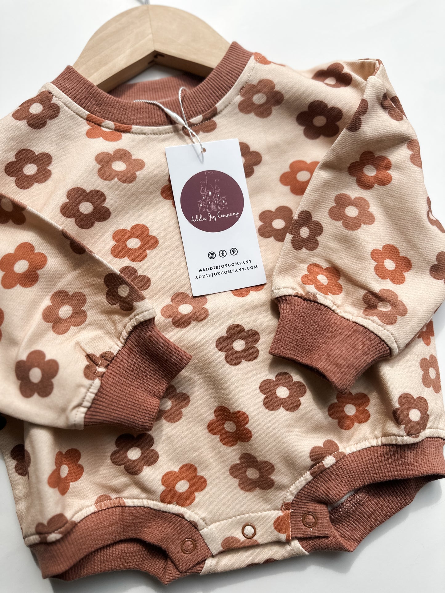 Oversized Cozy Romper - Spiced Daisy