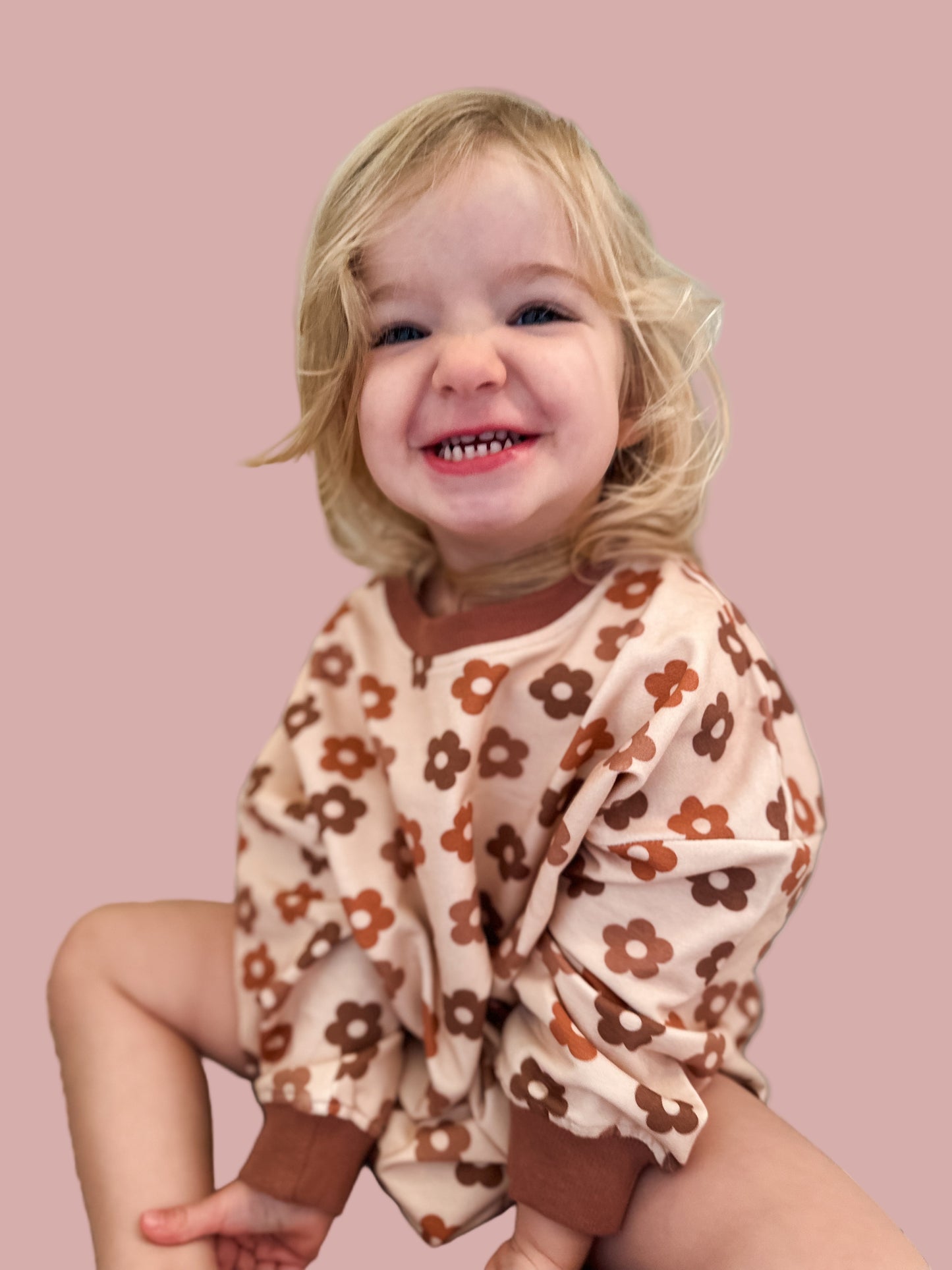 Oversized Cozy Romper - Spiced Daisy