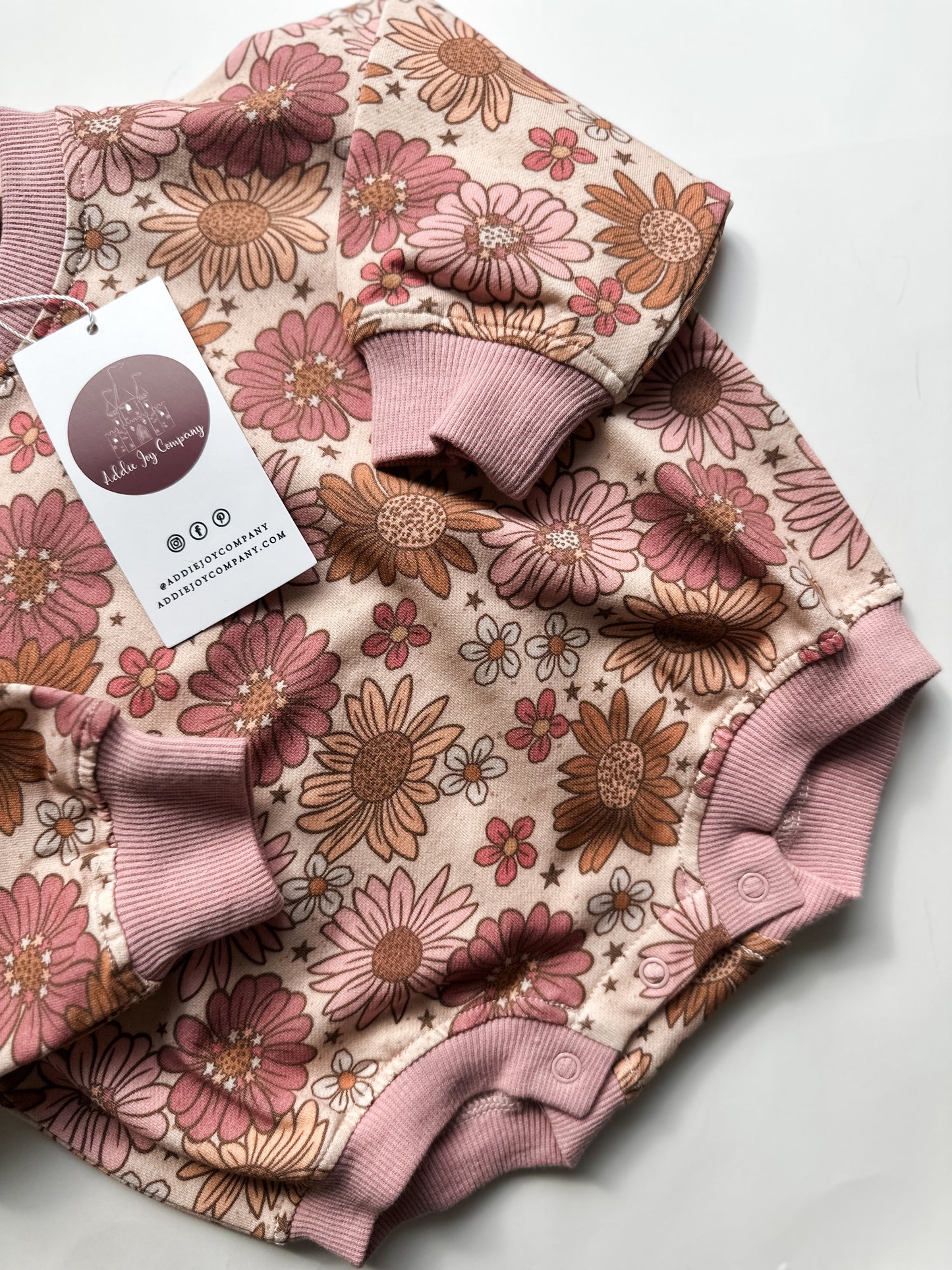 Oversized Cozy Romper - Blush Blooms