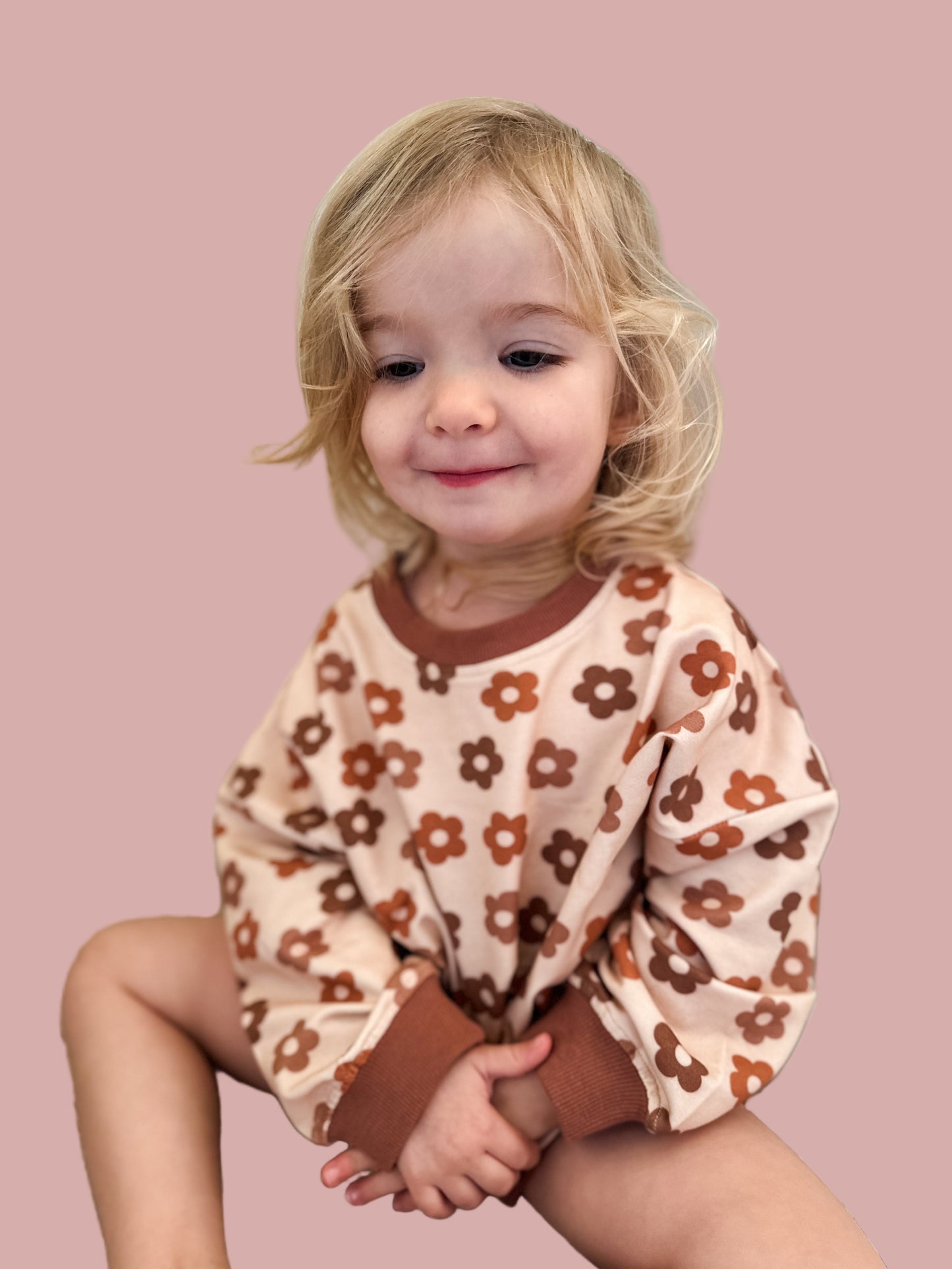Oversized Cozy Romper - Spiced Daisy