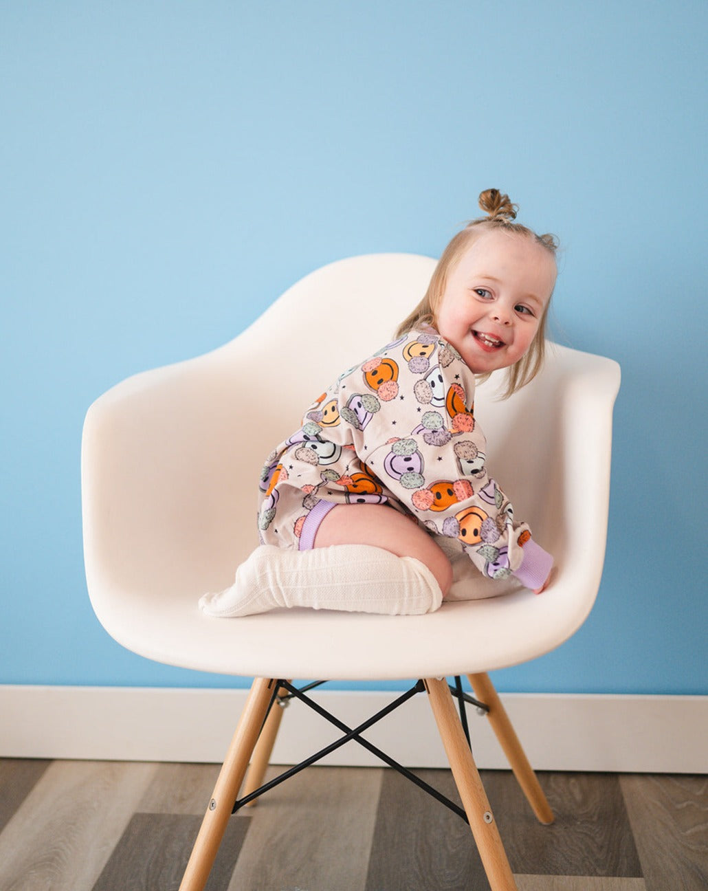 Oversized Cozy Romper - Fuzzy Smiley