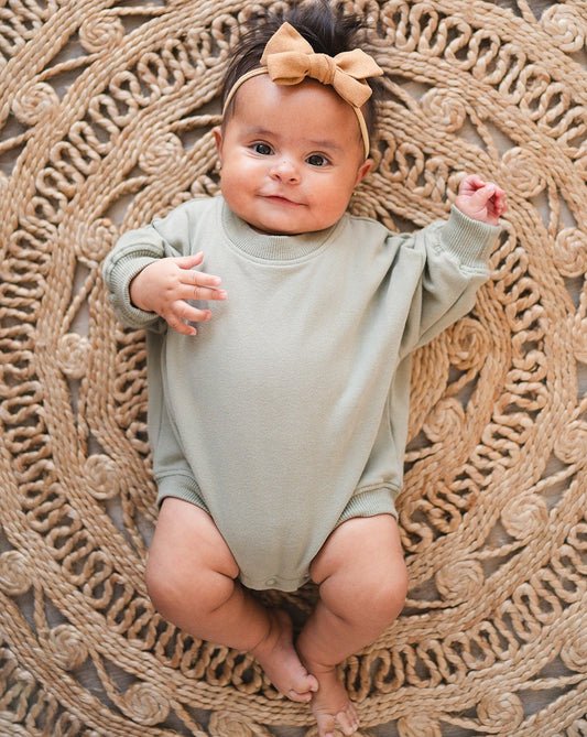 Oversized Cozy Romper - Sage