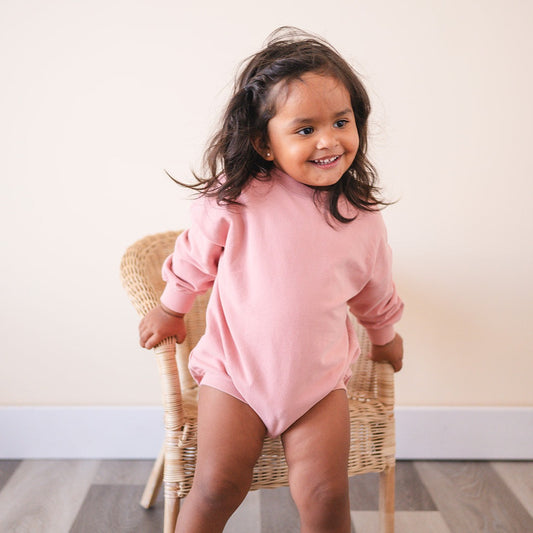 Oversized Cozy Romper - Pink Rose