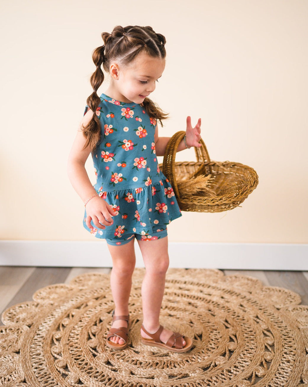 Peplum 2 Piece Outfit- Navy Floral – Addie Joy Company