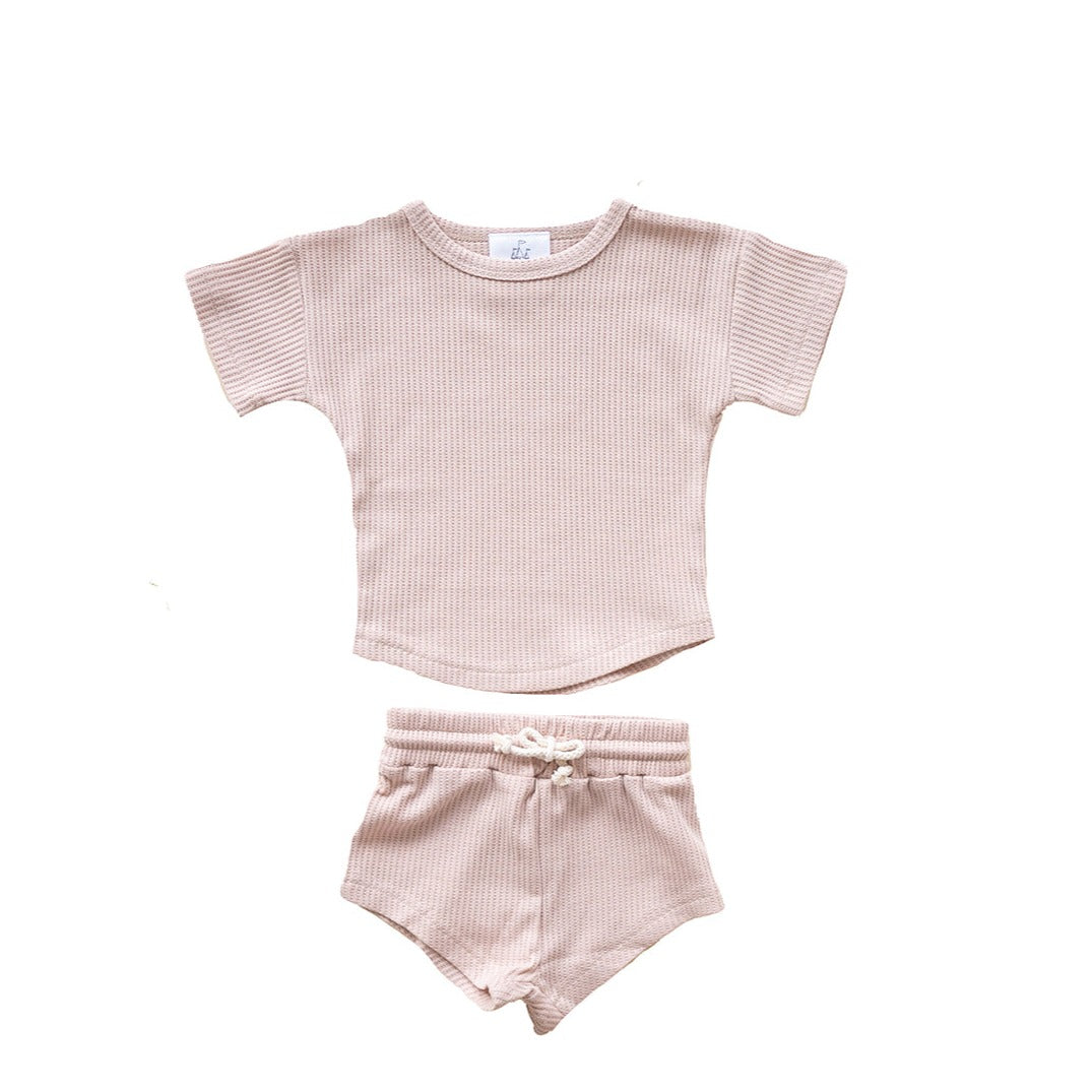 Waffle Knit Set- Beige