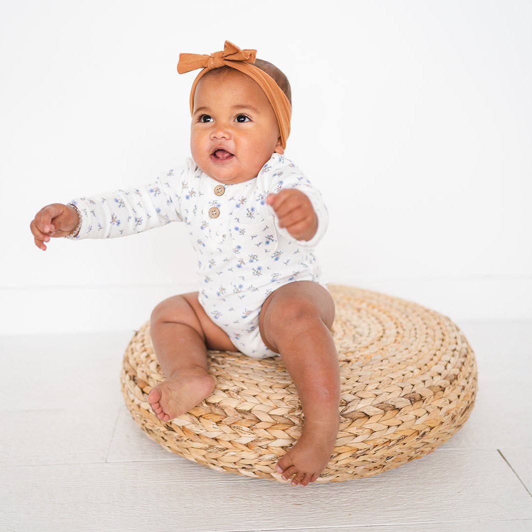 Dainty Floral Ribbed Cotton Bodysuit