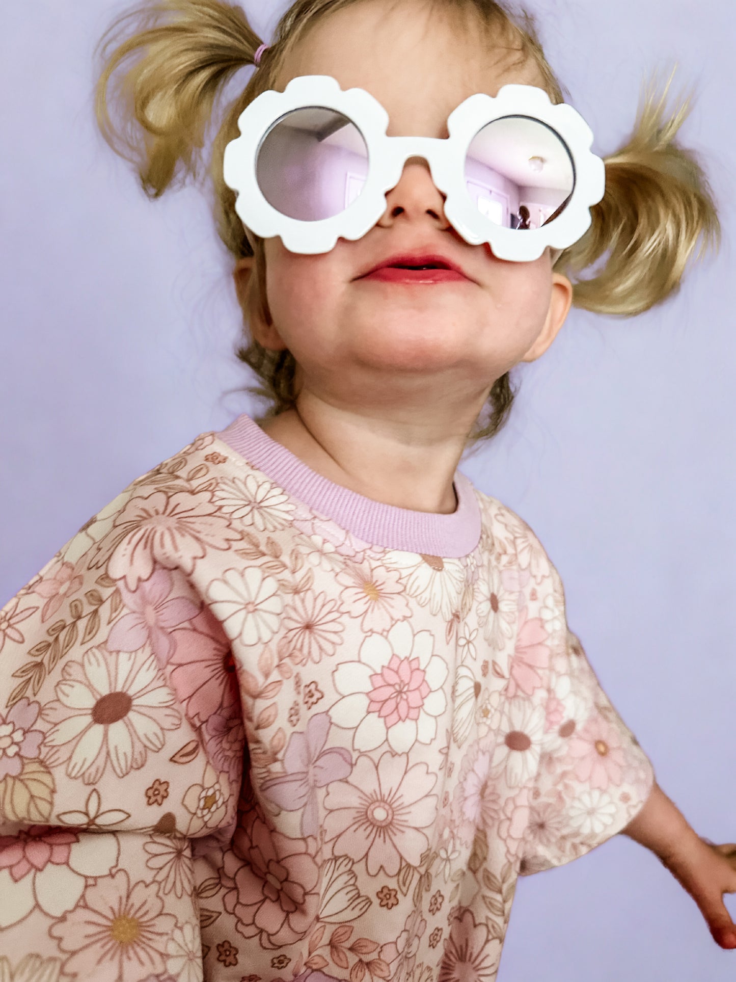 Oversized T-shirt Bubble Romper- Wildflower Whisper