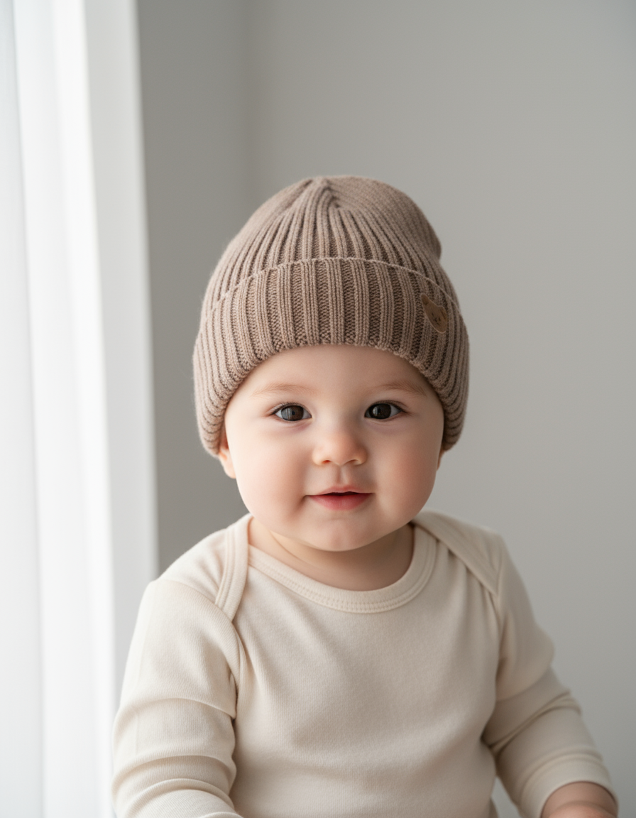 Light Cocoa Teddy Bear Beanie