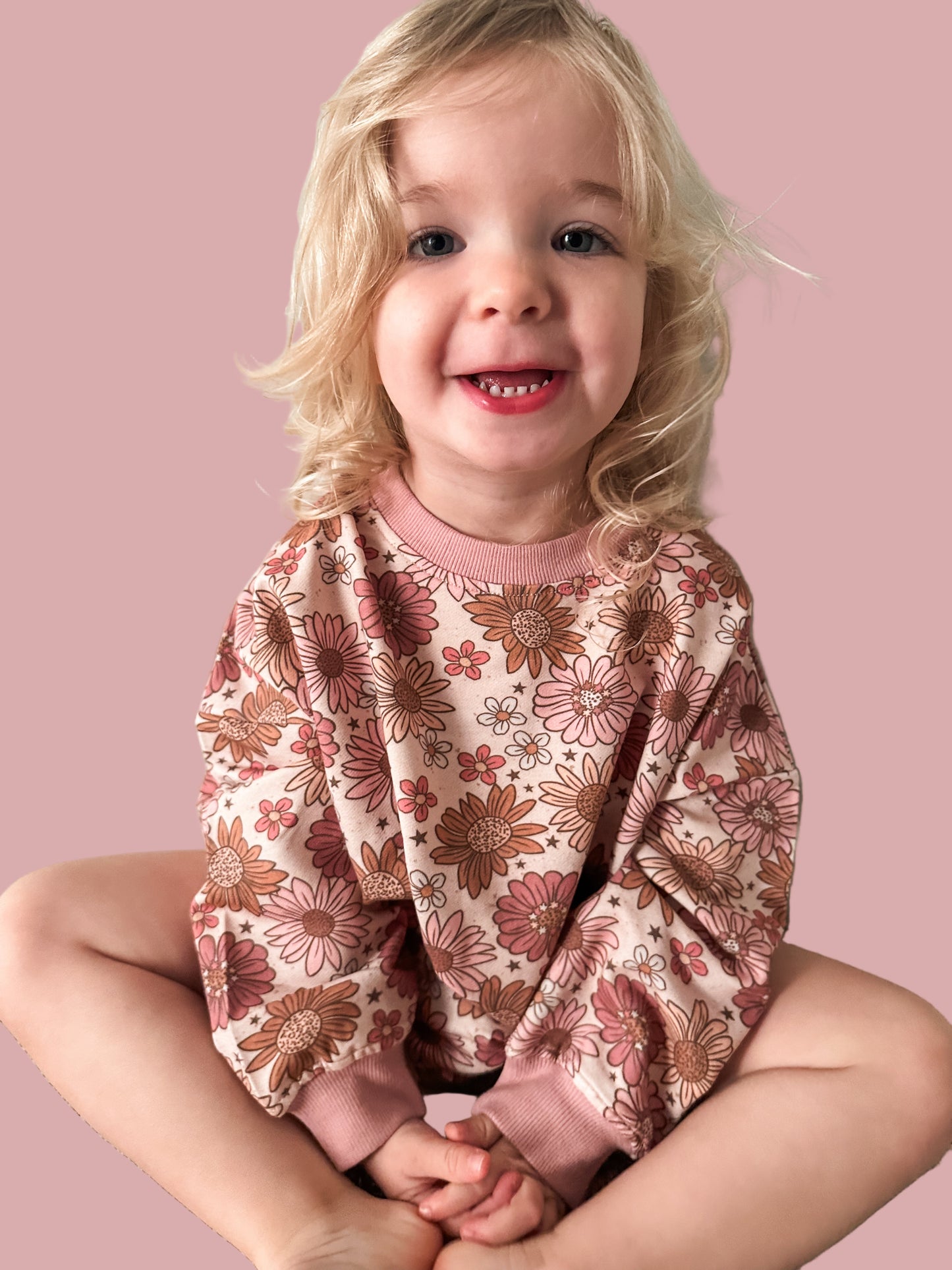 Oversized Cozy Romper - Blush Blooms
