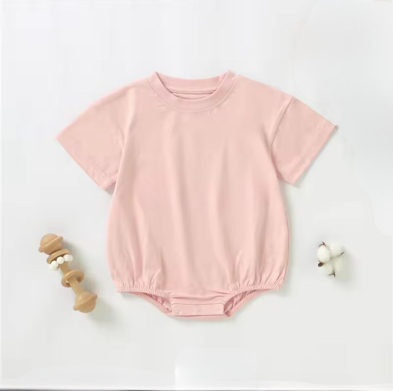 Peony Pink T-shirt Bubble Romper