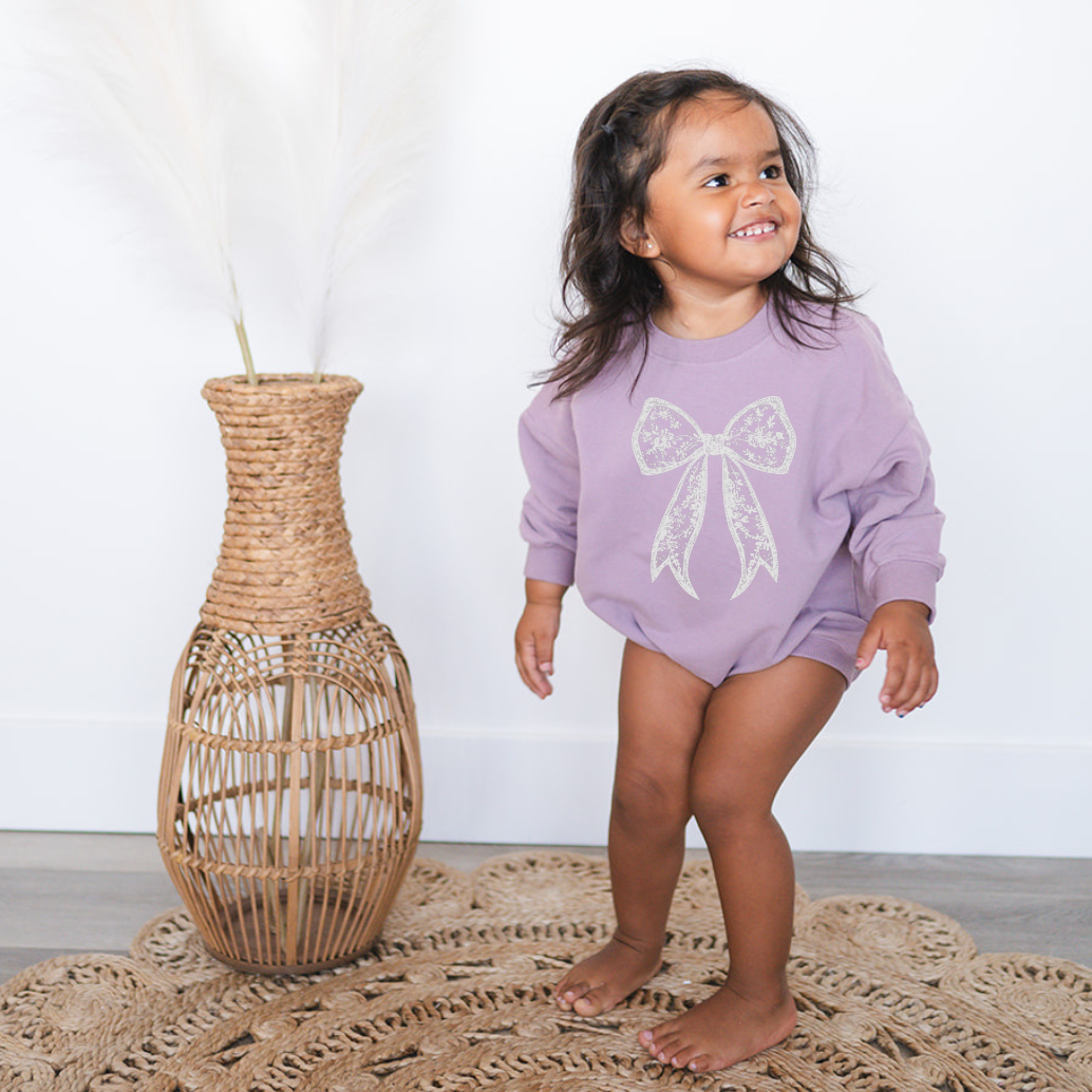Vintage Bow Oversized Cozy Romper