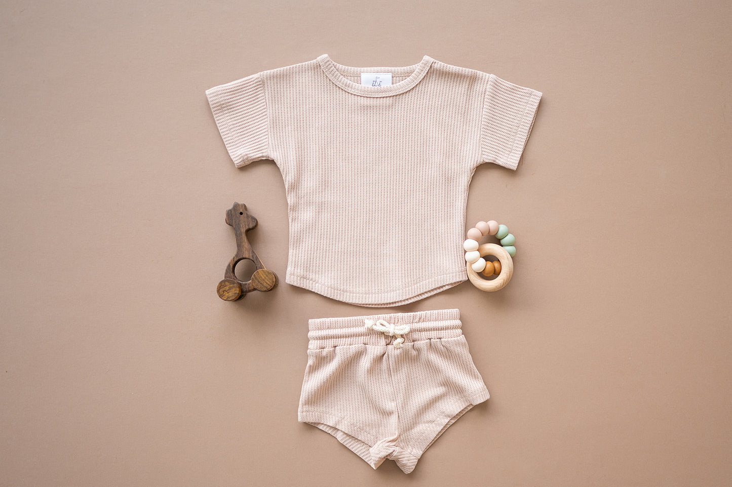 Waffle Knit Set- Beige