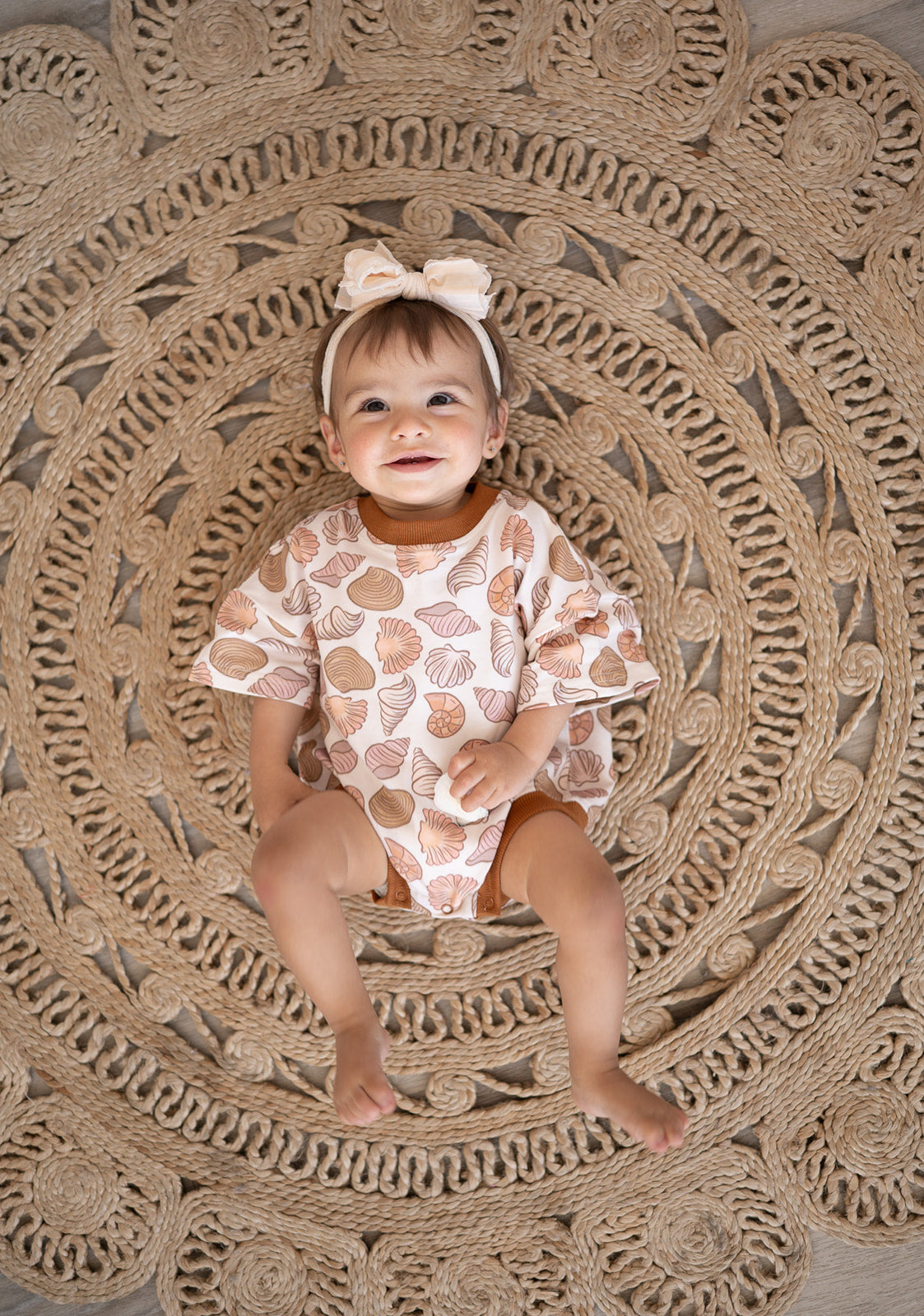 Oversized T-shirt Bubble Romper- Shoreline Shell