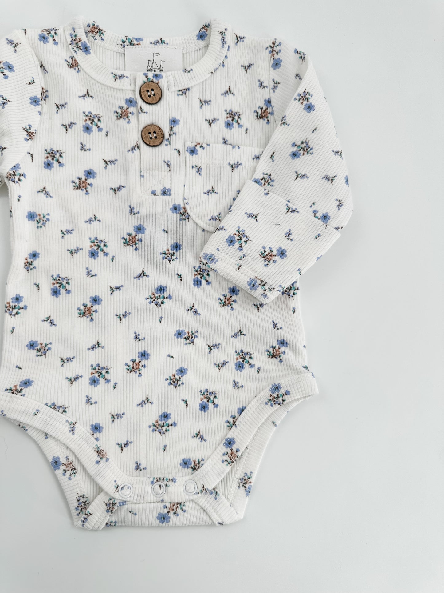 Dainty Floral Ribbed Cotton Bodysuit