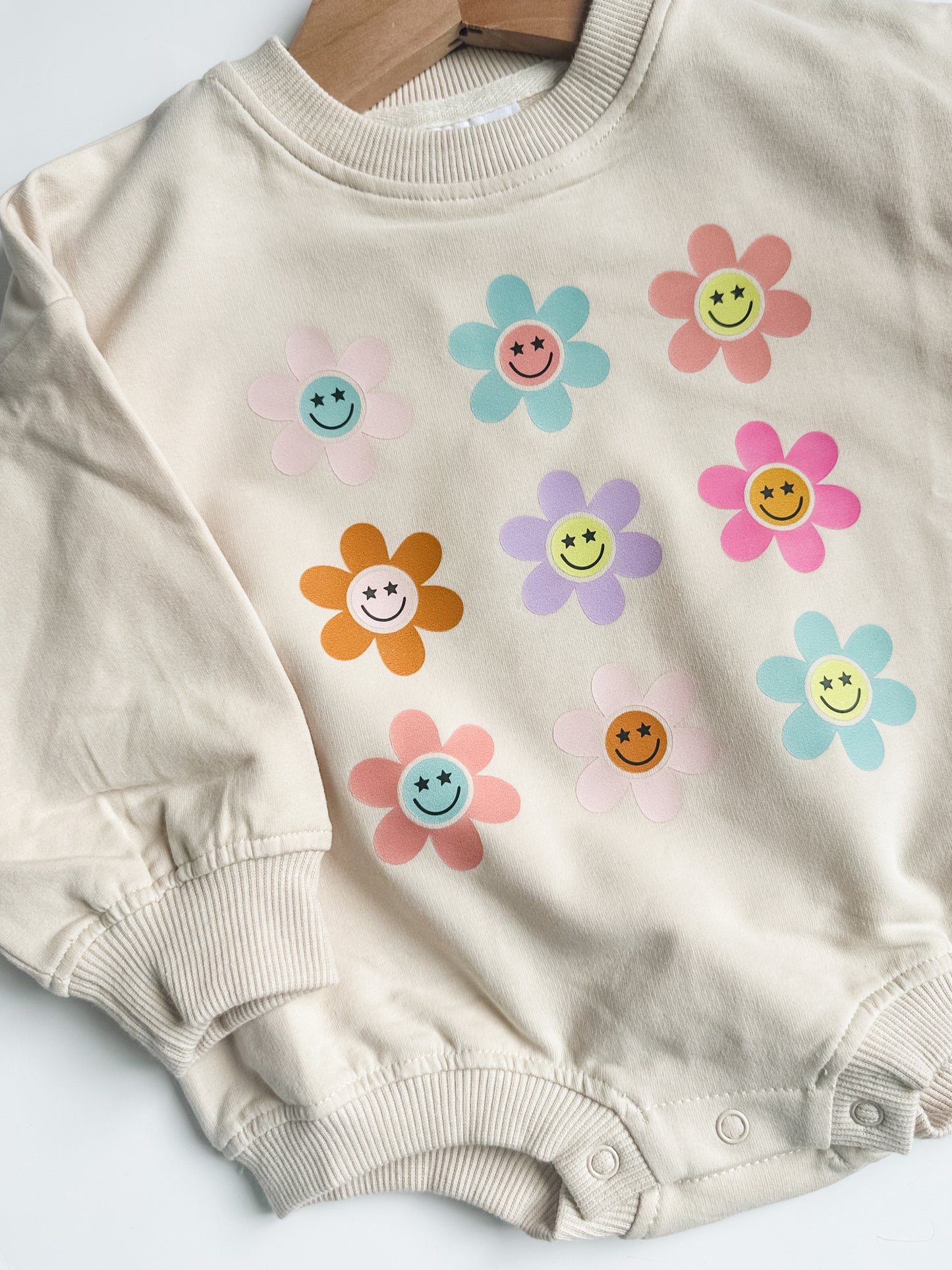 Oversized Cozy Romper- Happy Daisies