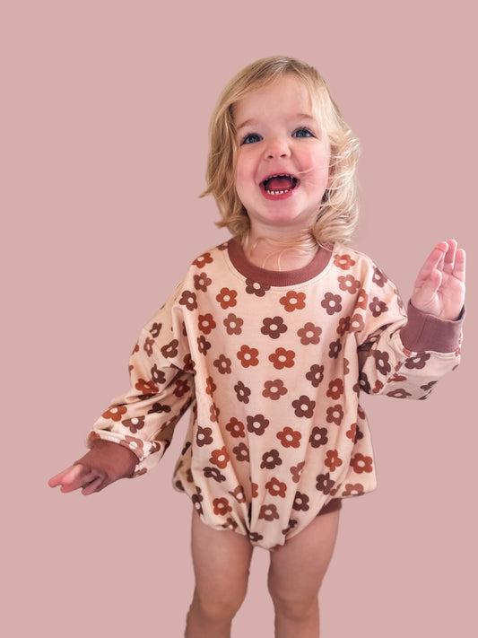 Oversized Cozy Romper - Spiced Daisy