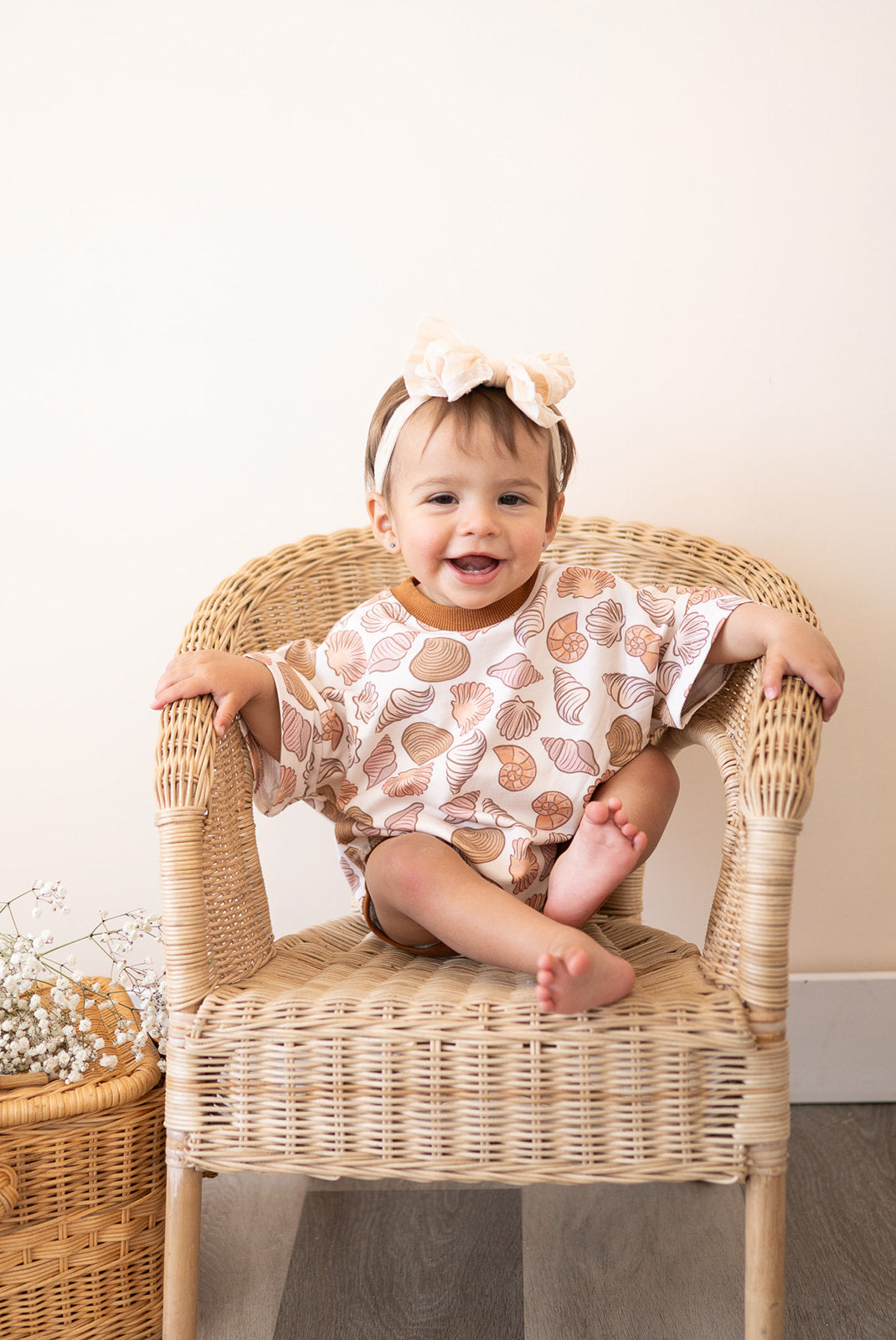Oversized T-shirt Bubble Romper- Shoreline Shell
