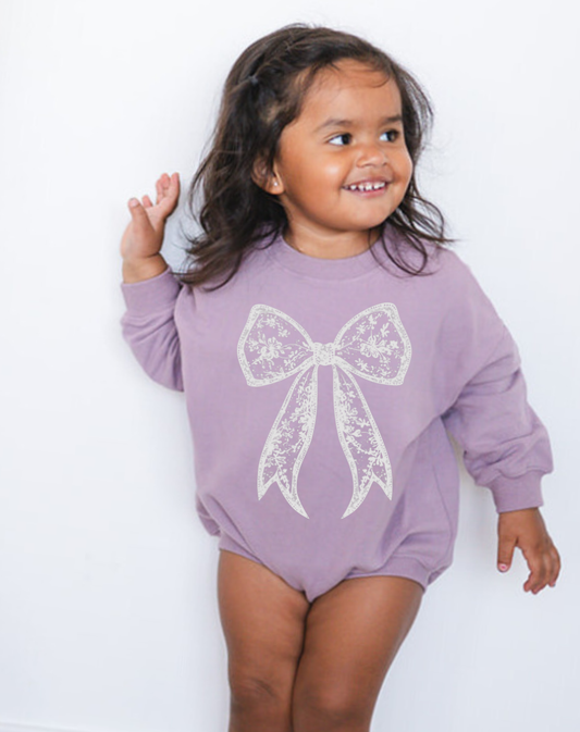 Vintage Bow Oversized Cozy Romper