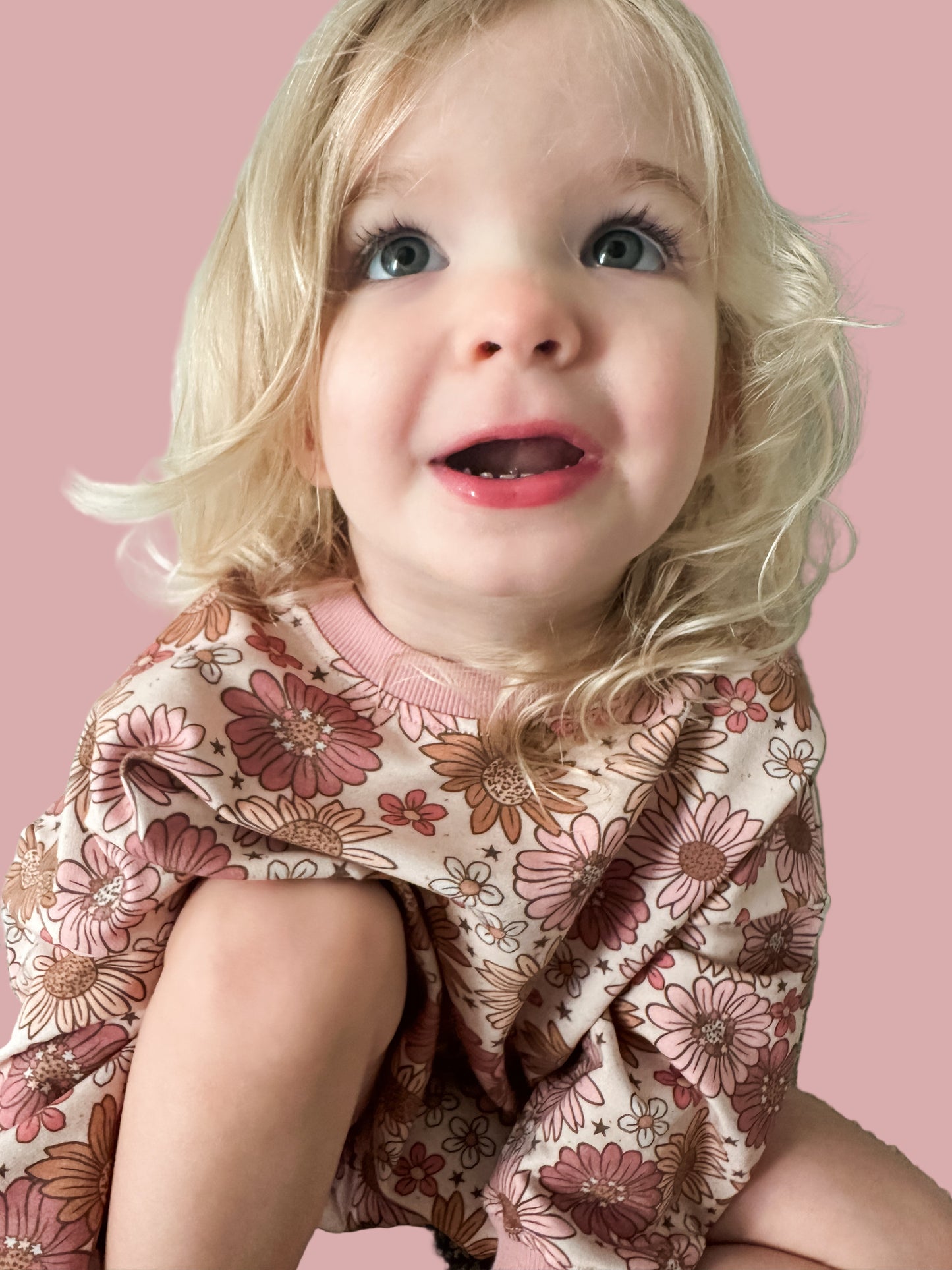 Oversized Cozy Romper - Blush Blooms