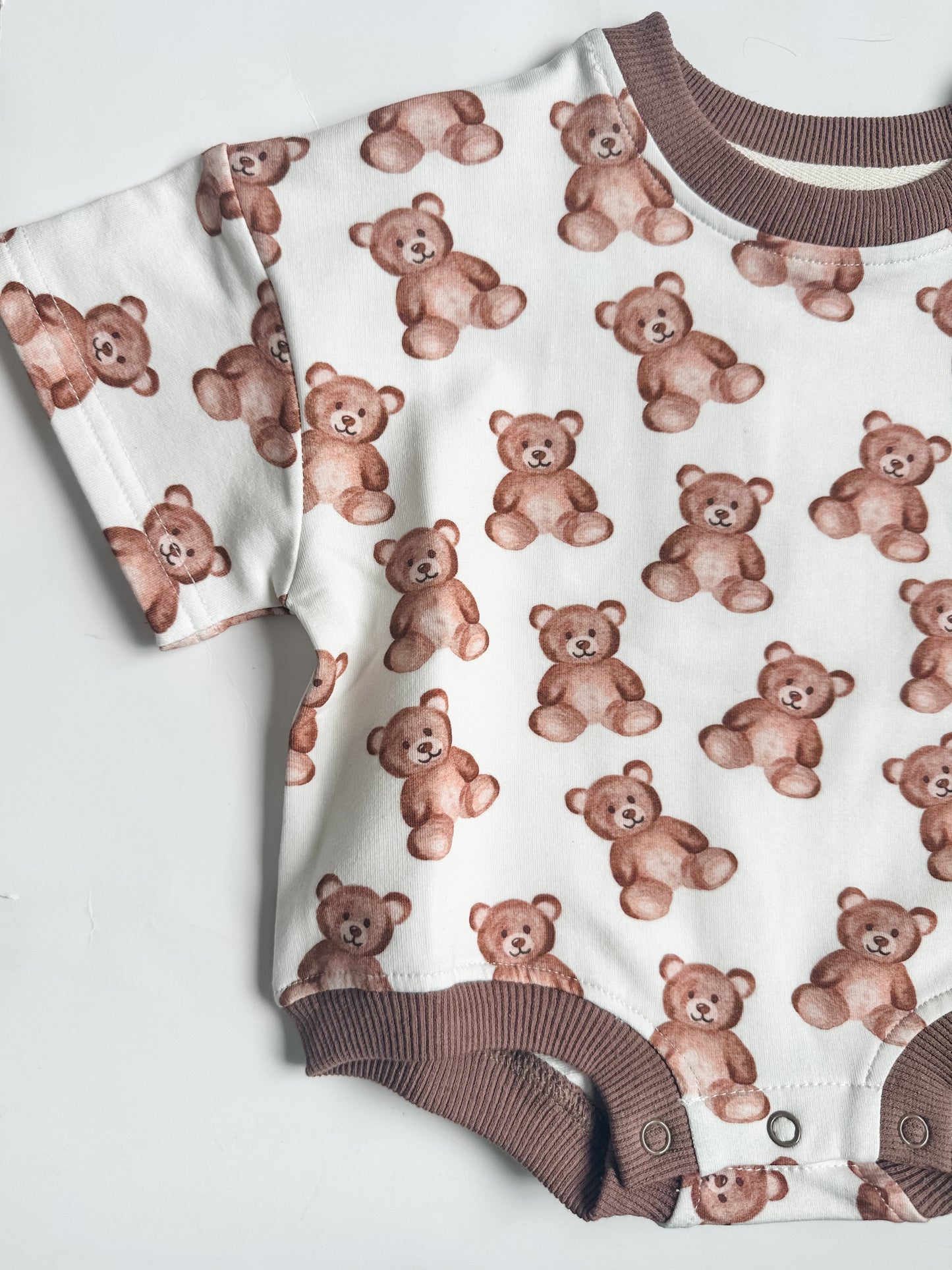 Oversized T-shirt Bubble Romper- Teddy Bear