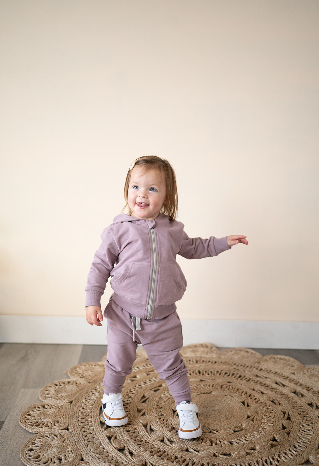 Lavender Organic Cotton 2-Piece Zip Jogger Sweatsuit