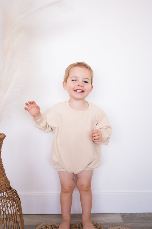 Oversized Cozy Romper - Beige