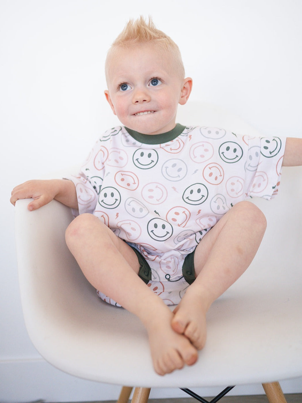 T-shirt Bubble Romper - Smiley Bolt