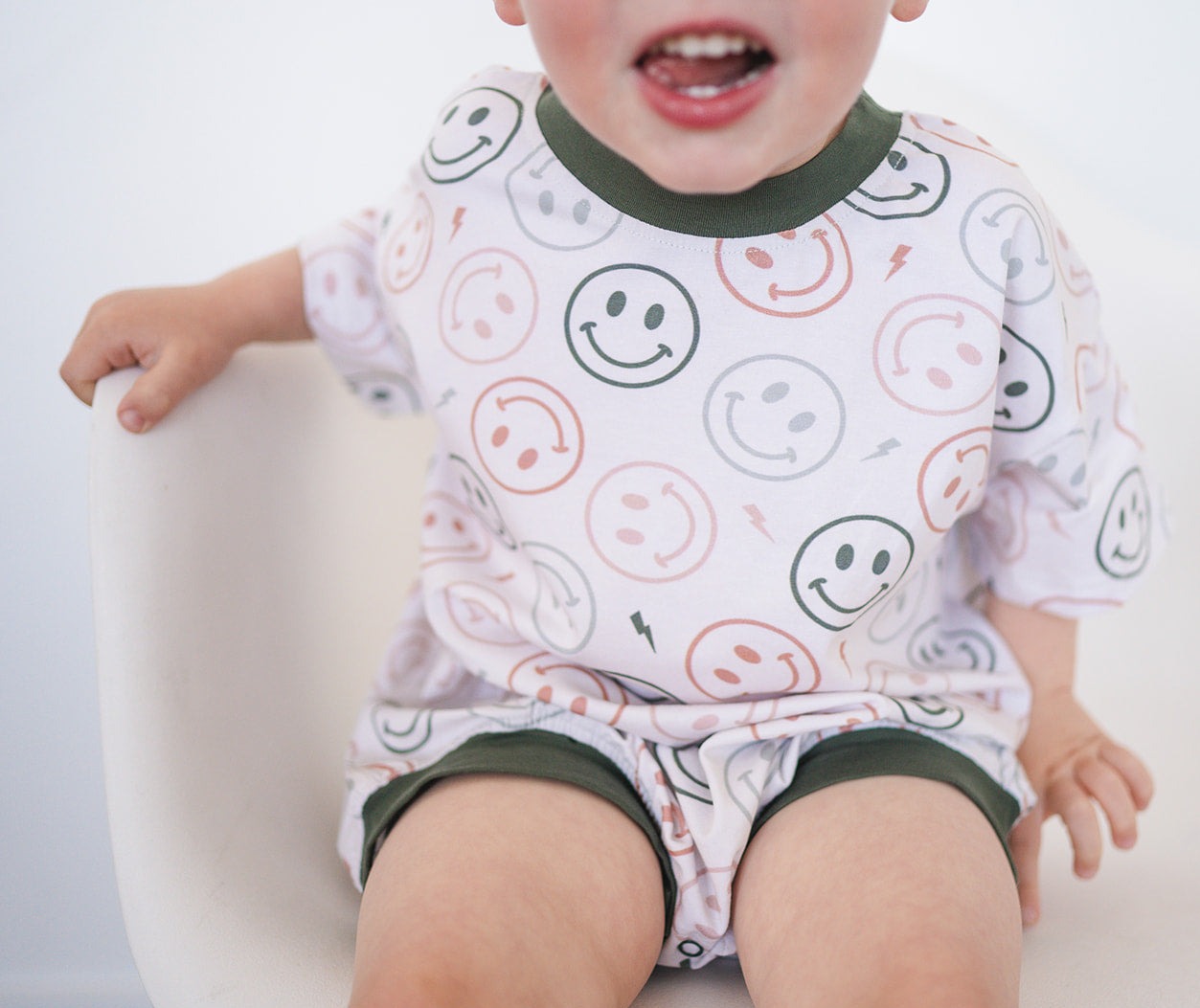 T-shirt Bubble Romper - Smiley Bolt