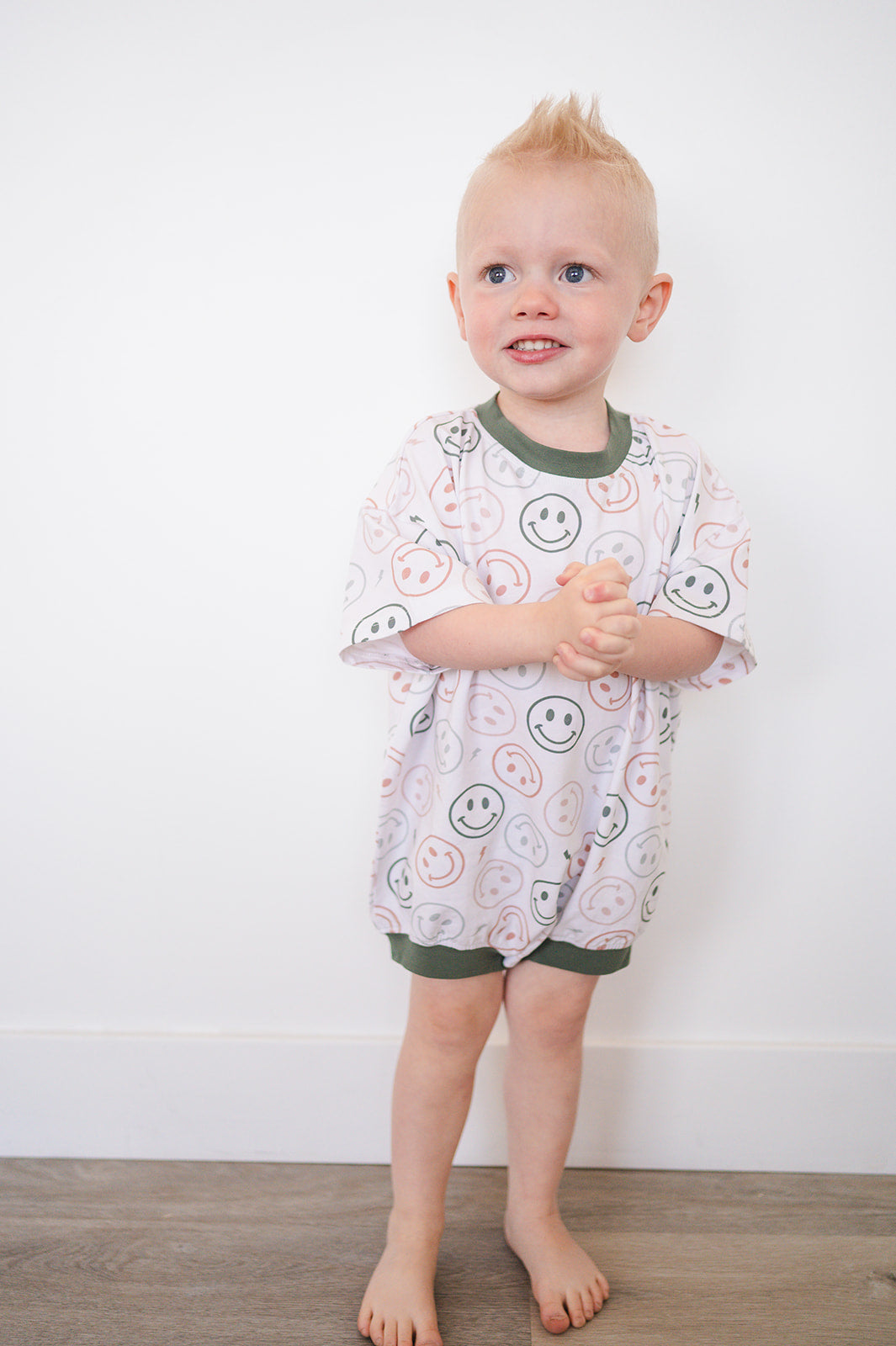 T-shirt Bubble Romper - Smiley Bolt