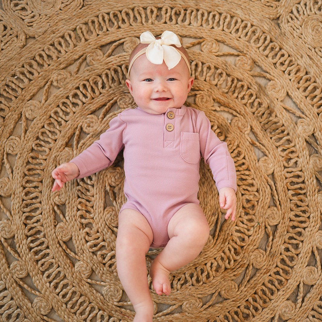 Light Lavender Ribbed Cotton Bodysuit