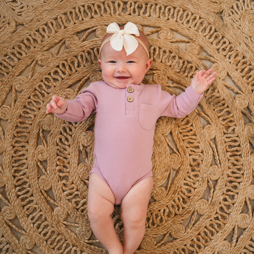 Light Lavender Ribbed Cotton Bodysuit