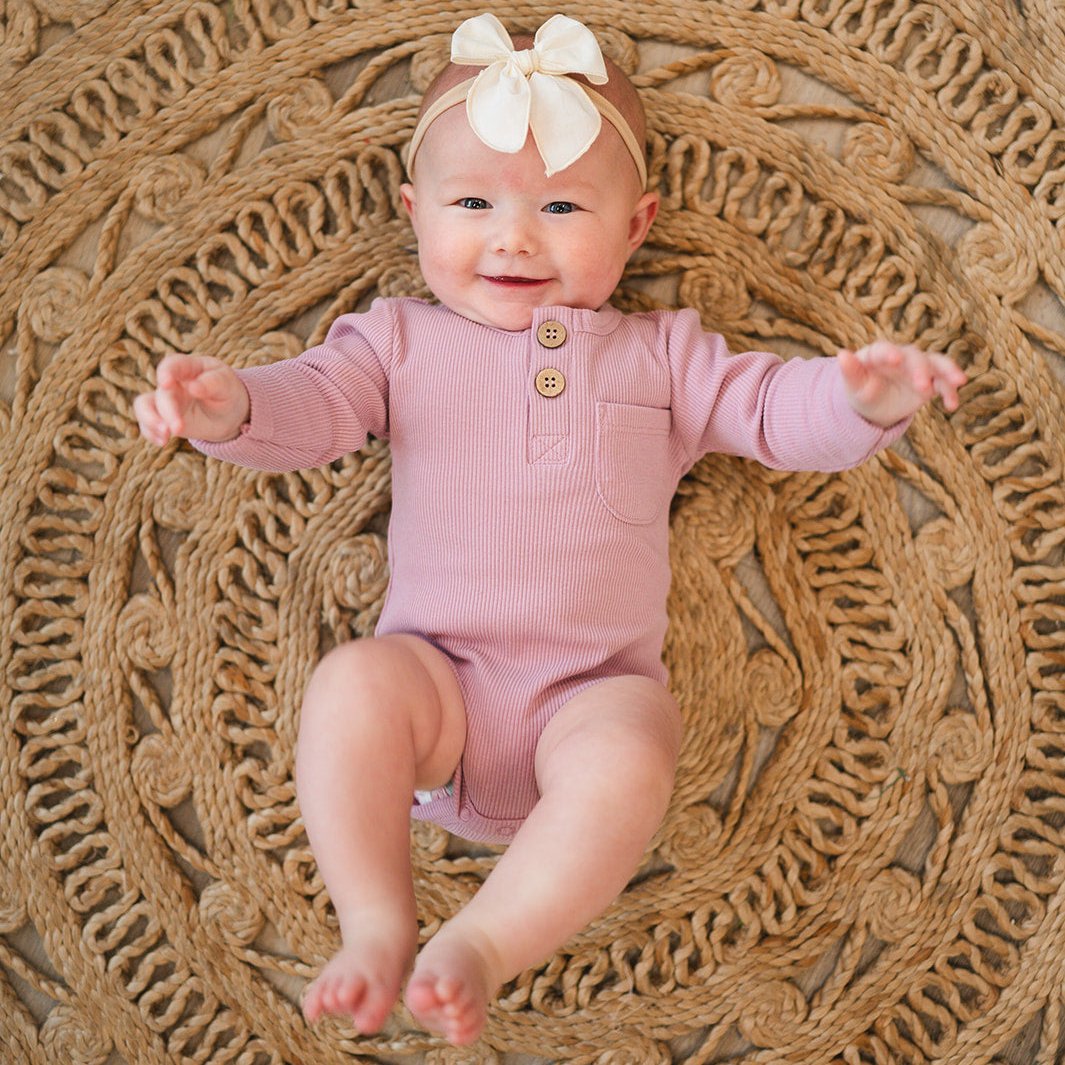 Light Lavender Ribbed Cotton Bodysuit