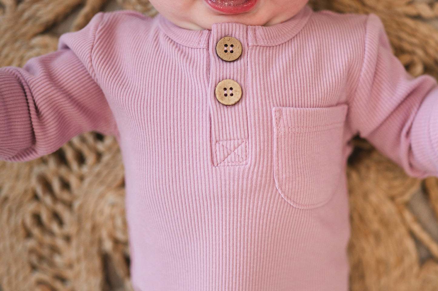 Light Lavender Ribbed Cotton Bodysuit