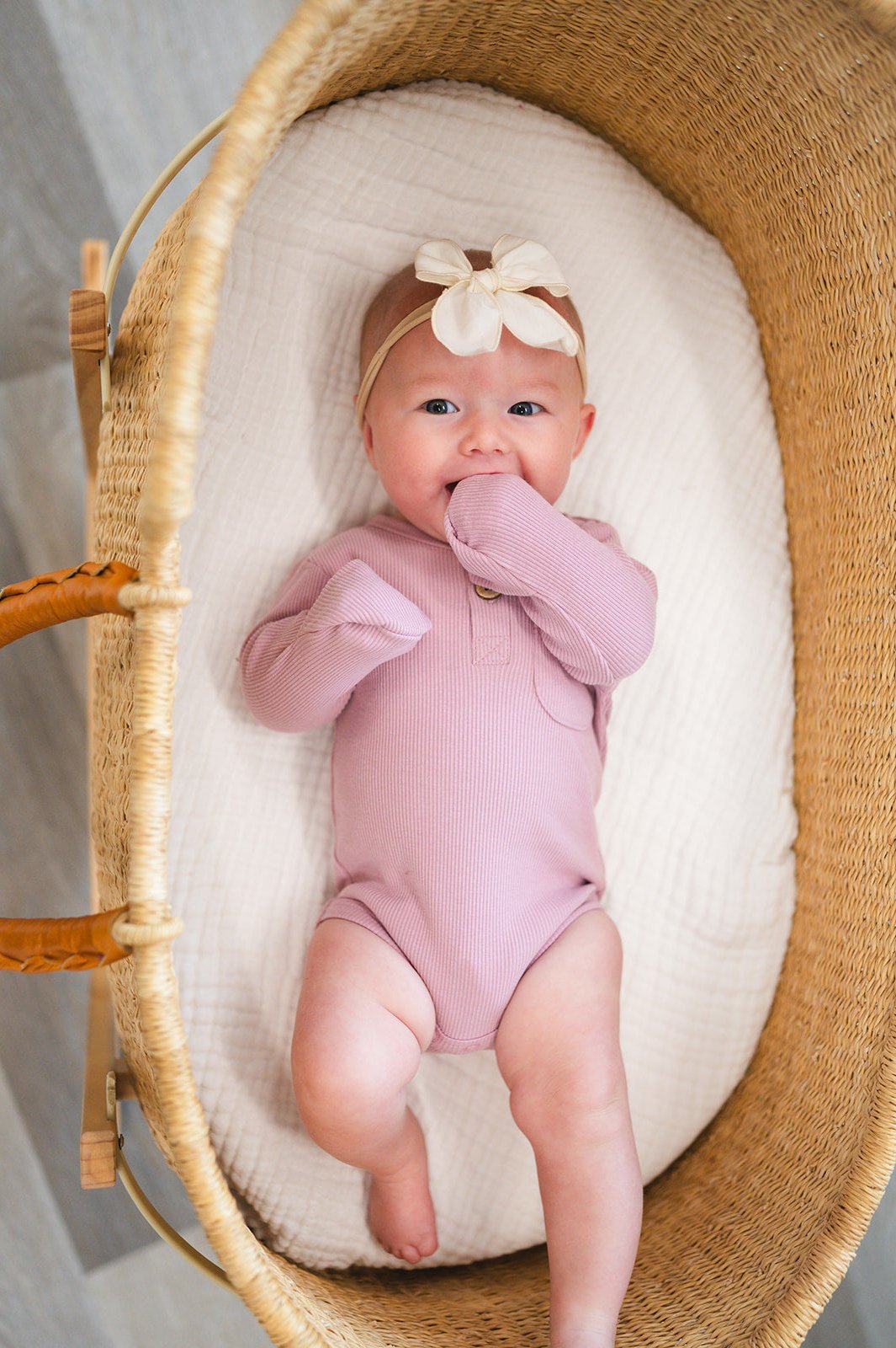 Light Lavender Ribbed Cotton Bodysuit