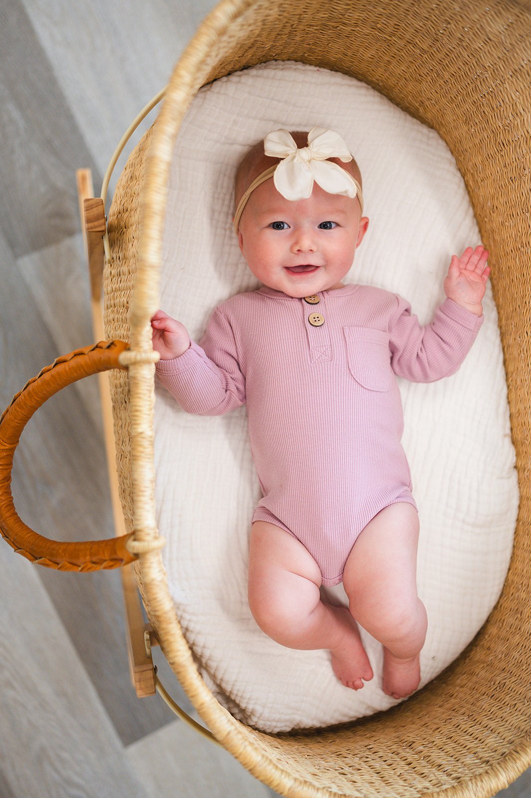 Light Lavender Ribbed Cotton Bodysuit