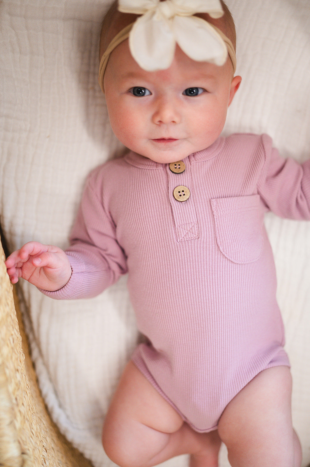 Light Lavender Ribbed Cotton Bodysuit