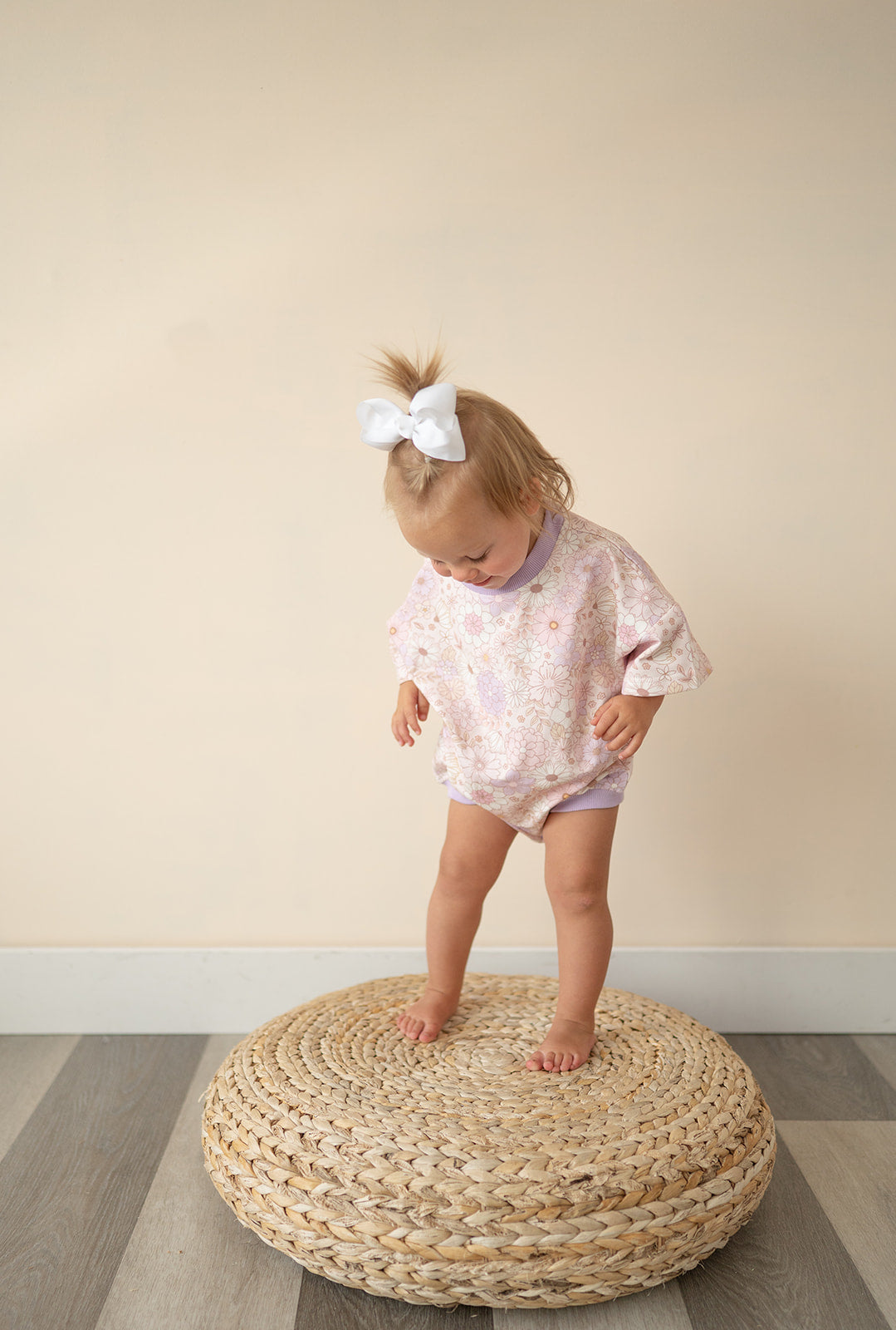 Oversized T-shirt Bubble Romper- Wildflower Whisper