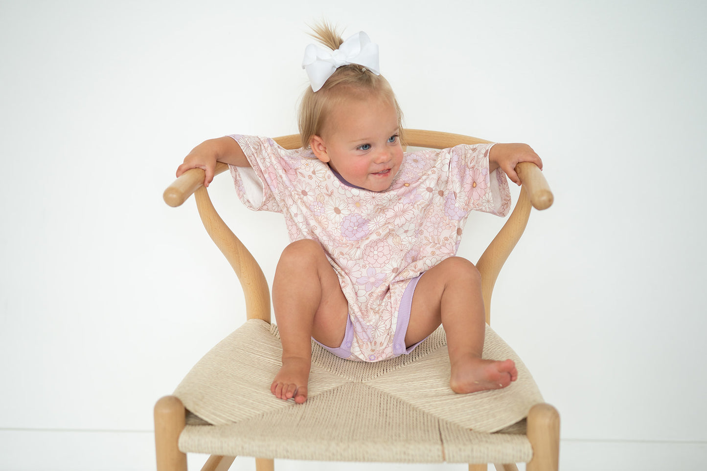 Oversized T-shirt Bubble Romper- Wildflower Whisper