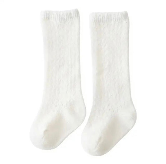 Mesh Cotton Socks- White