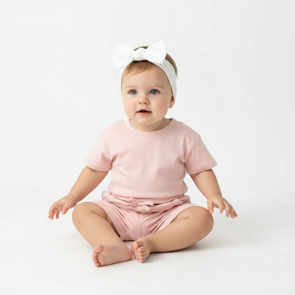 Organic Cotton 2 Piece Set- Peony Pink