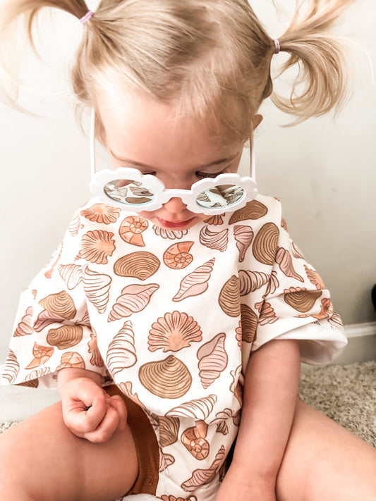 Oversized T-shirt Bubble Romper- Shoreline Shell