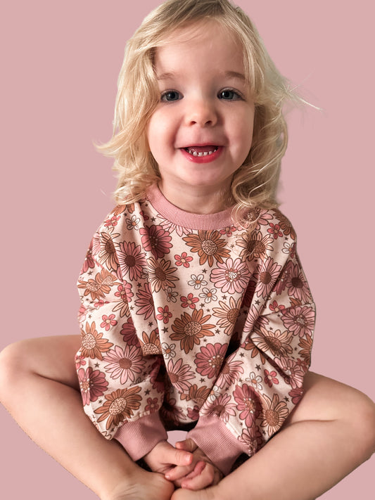 Oversized Cozy Romper - Blush Blooms