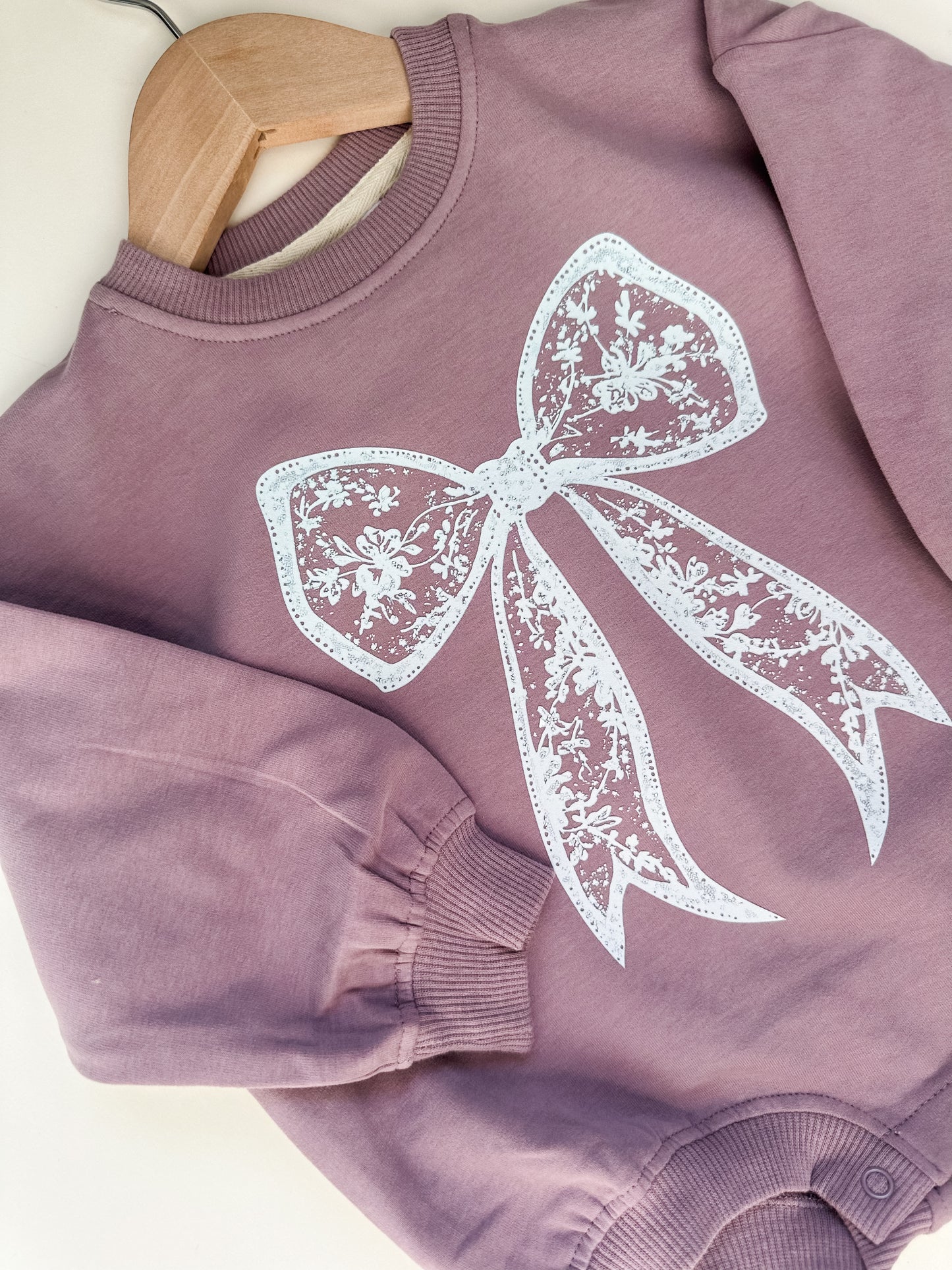 Vintage Bow Oversized Cozy Romper