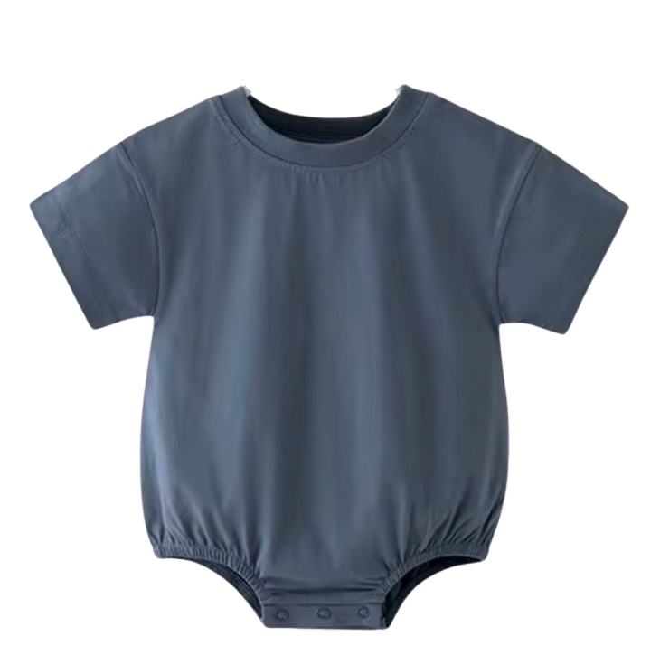 Slate Blue T-shirt Bubble Romper