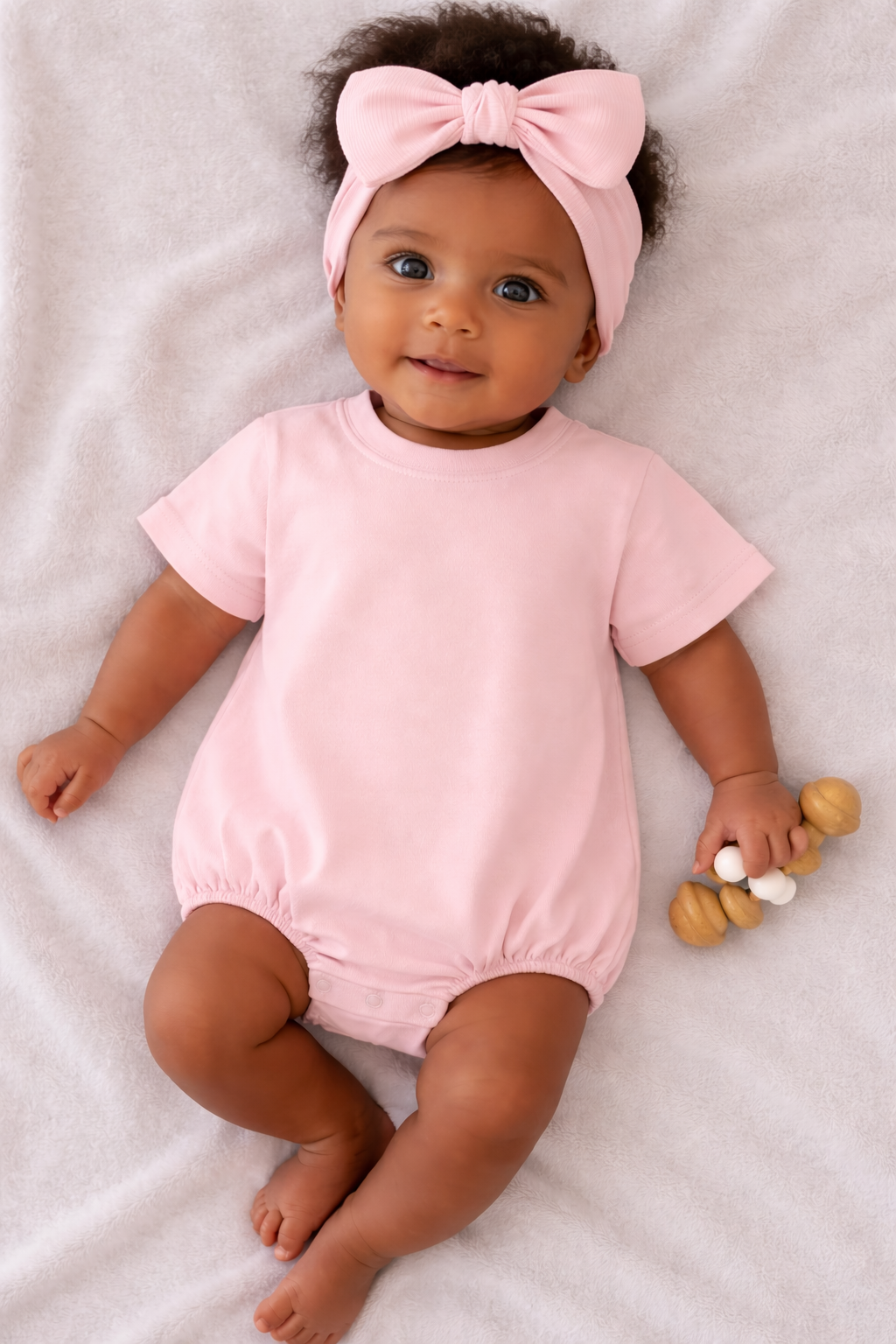 Peony Pink T-shirt Bubble Romper