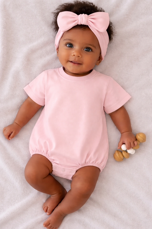 Peony Pink T-shirt Bubble Romper
